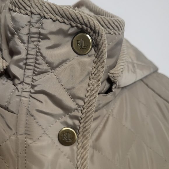 Ralph Lauren Lauren Quilted Taupe Jacket Size L - Picture 5 of 14